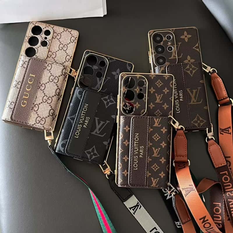 Crossbody LV Samsung Phone Case with Card Holder for Galaxy S22-S26 FE LV173