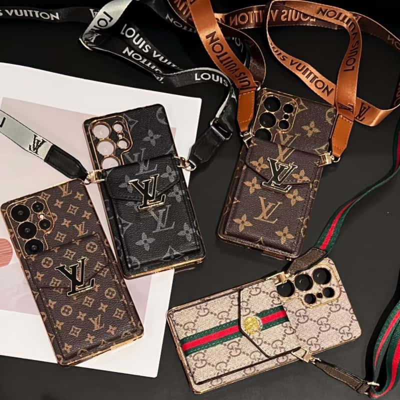 Crossbody LV Samsung Phone Case with Card Holder for Galaxy S22-S26 FE LV-193