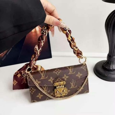 LV iPhone Case with String & Card Holder for iPhone 11-17 LV-142