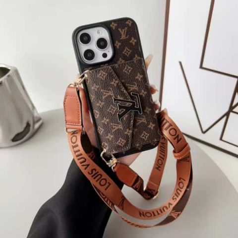 Crossbody LV iPhone Case with Strap & Card Holder for iPhone 17/16/15/14/13/12/11 LV-ZT73-2