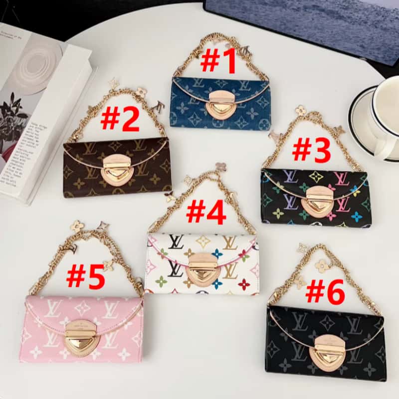 LV Samsung Phone Case with Chain & Card Holder for Galaxy S23-S26 LV-SA20