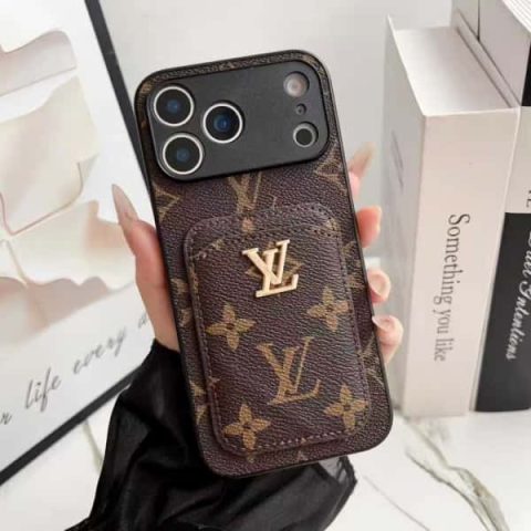 Leather LV iPhone Case with Card Holder for iPhone 12-17 LV-147